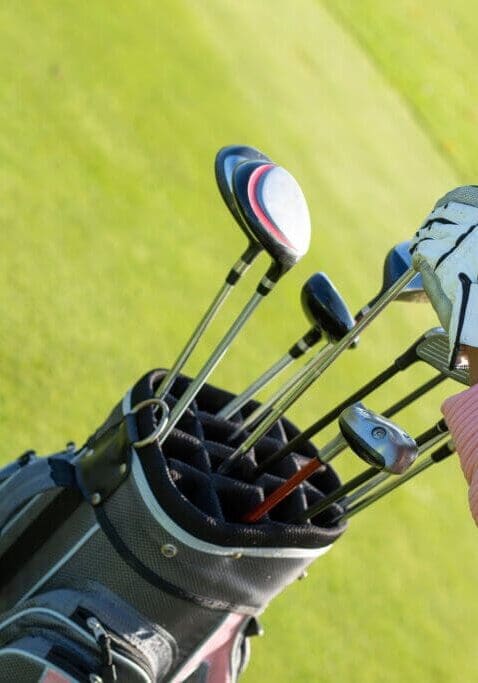 Professional golfers approach drives